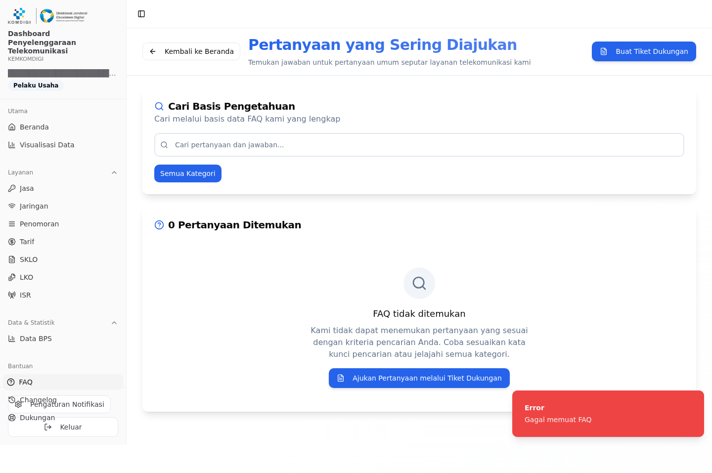 FAQ — pengguna login